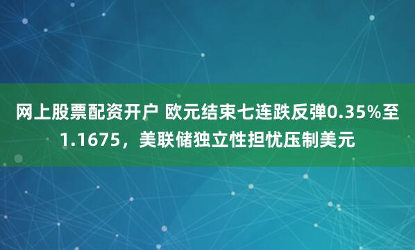 网上股票配资开户 欧元结束七连跌反弹0.35%至1.1675，美联储独立性担忧压制美元