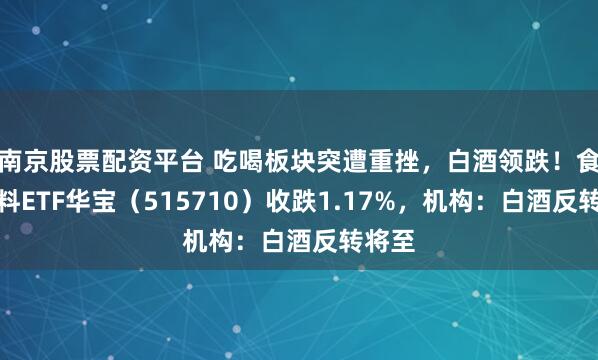南京股票配资平台 吃喝板块突遭重挫，白酒领跌！食品饮料ETF华宝（515710）收跌1.17%，机构：白酒反转将至